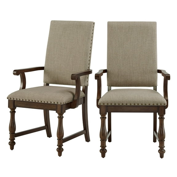 OakvillePark Hazard Dining Arm Chair (Set of 2), Brown