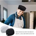 thumbnail image 5 of Gorros de Chef para Hombres y Mujeres con Parte Superior de Malla Transpirable Gorro de Chef Duradero Lavable Ajustable para el Servicio de Restaurante de Cocina Casera (Blanco y Negro), 5 of 5
