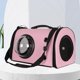 thumbnail image 4 of Bolsa para perros y gatos, bolsa transpirable para mascotas, bolsa espacial transparente de PU (rosa), 4 of 8