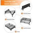 thumbnail image 4 of V-LAFUYLIFE 2 Pack Rangement sous le Lit avec Roues, Conteneurs de Rangement sous le Lit Pliables en Métal (Noir), 4 of 8