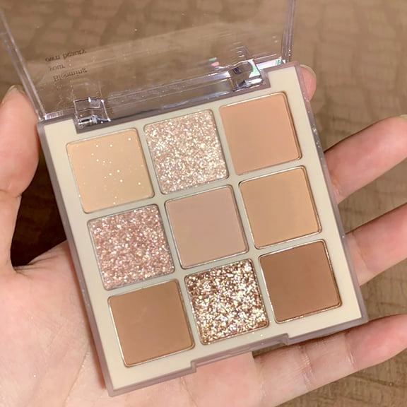 Hauiodp Milk Tea Nine-color Eyeshadow Palettes Acrylic Nude Color Series Earth Color