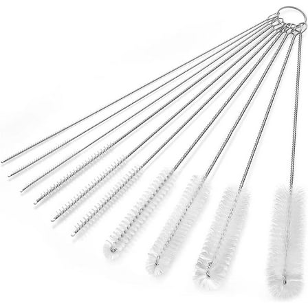 10PCS White Nylon Tube Brush,Straw Cleaner Brushes Sets,Different Size Brush,ReusableTube Brush,Bottle Cleaning Brush for Water Bottles,Straws,Pipe
