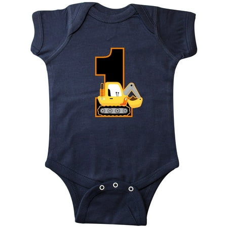 

Inktastic First Birthday Construction Truck 1 Year Old Gift Baby Boy Bodysuit