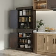 thumbnail image 2 of HOMCOM Garde-Manger de Cuisine Autoportant de 71 Pouces, avec 4 Portes et Armoire, Café, 2 of 10