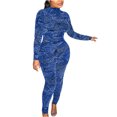 thumbnail image 5 of Idoravan Women Sets Clothing Womens Casual Fashion Sexy Pattern Print Long Sleeve Flash Cloth Tight Fitting Top Pants Set, 5 of 9
