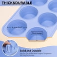 thumbnail image 5 of Jumbo Silicone Muffin Pan with Metal Frame, Non Stick Silicone Cupcake Pan with Handles 6 Cup, BPA Free Silicon Muffin Tin Tray Extra Large for baking, egg bites, Cupcake Mold Blue, 5 of 9
