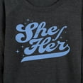 thumbnail image 3 of Instant Message - She Her - Women's Lightweight French Terry Long Sleeve Shirt, 3 of 6