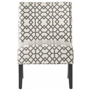 Kendal Contemporary Fabric Slipper Accent Chair, Gray and Matte Black