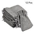 thumbnail image 3 of Unique Bargains Linen Burlap Bags with Drawstring for Gifts,DIY Craft Grey 7 x 9cm 12pack, 3 of 5