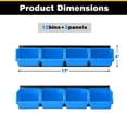 thumbnail image 4 of Wall Mounted Storage Bins Plastic Hanging Storage Organizer Bins Garage Tool Storage System for Screws Nuts Bolts Nails and Small Hardware Parts 12x bins 3 x rails Blue, 4 of 7