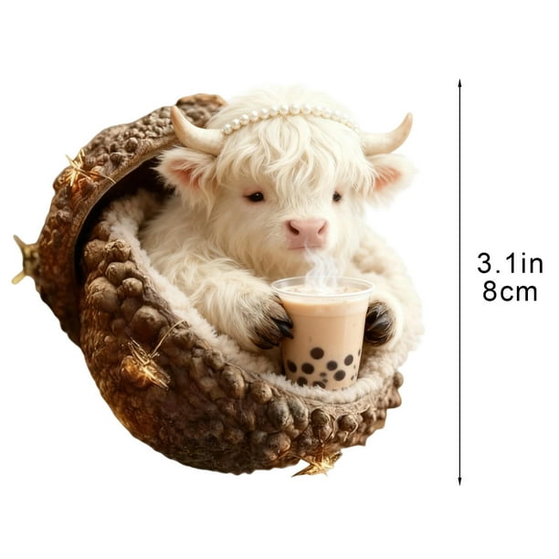 Árbol de Navidad Decoraciones Animales Del Bosque Ornamento 8cm Colgante, Árbol de Navidad Ornamentos Regalo de Navidad Acrílico para Corona Giranda Pieza Central
