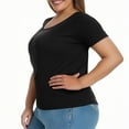 thumbnail image 6 of OSFVNOXV Plus Size Lounge Top with Built-In-Bras L-5XL,Comfort Fit Wire-Free Pajama Top with Soft Cups,Summer Casual Short Sleeve Crewneck Oversized Sleep T-Shirts, 6 of 7
