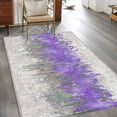 thumbnail image 2 of Area Rugs for Living Room Bedroom, Purple Grey Abstract 4'x6' Rug Washable Carpet Runner Indoor Outdoor, Gradient Geometric Graffiti Modern Art Non Slip Accent Floor Mats Rug for Kitchen, Office, 2 of 8