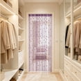 thumbnail image 6 of Rose Thread Beaded Curtain 39x79 Inches, Rvkxad Floral Room Divider Door Curtain, Tassel Beaded Arch Curtain for Window Door Bedroom Closet Home Decor, Purple, 6 of 6