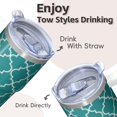 thumbnail image 4 of 20oz Insulated Travel Cup with Lid and Straw, Bohemian Stainless Steel Coffee Tumbler, Double Wall Vacuum Leakproof Boho Style Mug, 4 of 5
