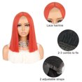 thumbnail image 6 of Unique Bargains Lace Front Wigs for Women 14" Orange Medium Long Straight Hair with Wig Cap, 6 of 6