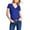 Royal Blue, variant on Womens V Neck Shirt Short Sleeve Solid Cotton T Shirt