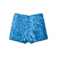 thumbnail image 3 of DPOIS Kids Boys Girls Sparkle Sequins Jazz Hip Hop Dance Shorts Lake Blue 12-16, 3 of 5