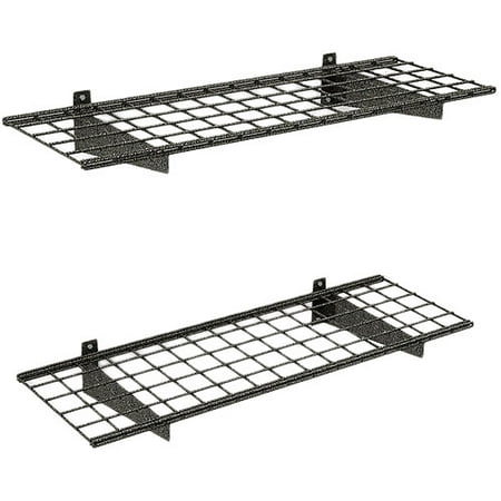 Hyloft Wall Shelf, 2pk, Black Hammertone
