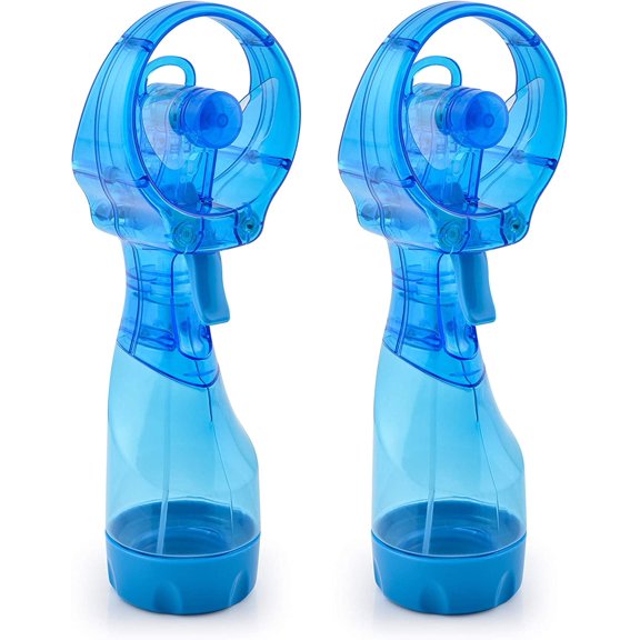 O2COOL 3.5 inch Battery Powered Misting Fan for Personal Cooling (2 Pack) - Light Blue