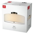 thumbnail image 6 of Globe Electric Kyle 2-Light Dark Bronze Indoor Flush Mount Ceiling Light with White Linen Shade, 6 of 7