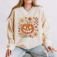 thumbnail image 5 of Pumpkin Floral Grunge - Lightweight Garment Dyed Sweatshirt, 5 of 6