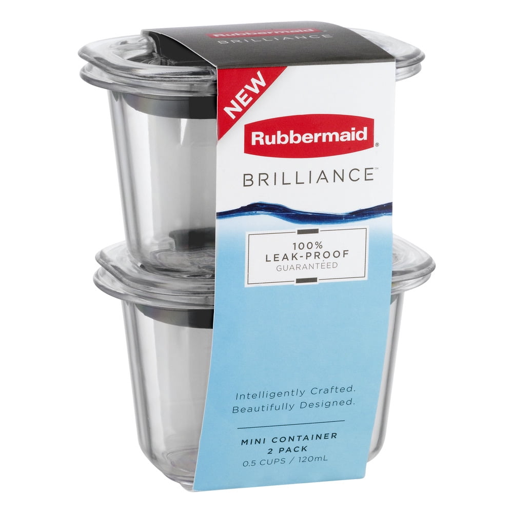 Rubbermaid Brilliance Mini Container Leak Proof 2 Pk 0 Pack