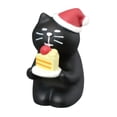 thumbnail image 4 of 3 Mini Estatuas De Animales En Miniatura Navideñas Para Sala De Estar, Escritorio, Dormitorio, Gato Negro, 4 of 10