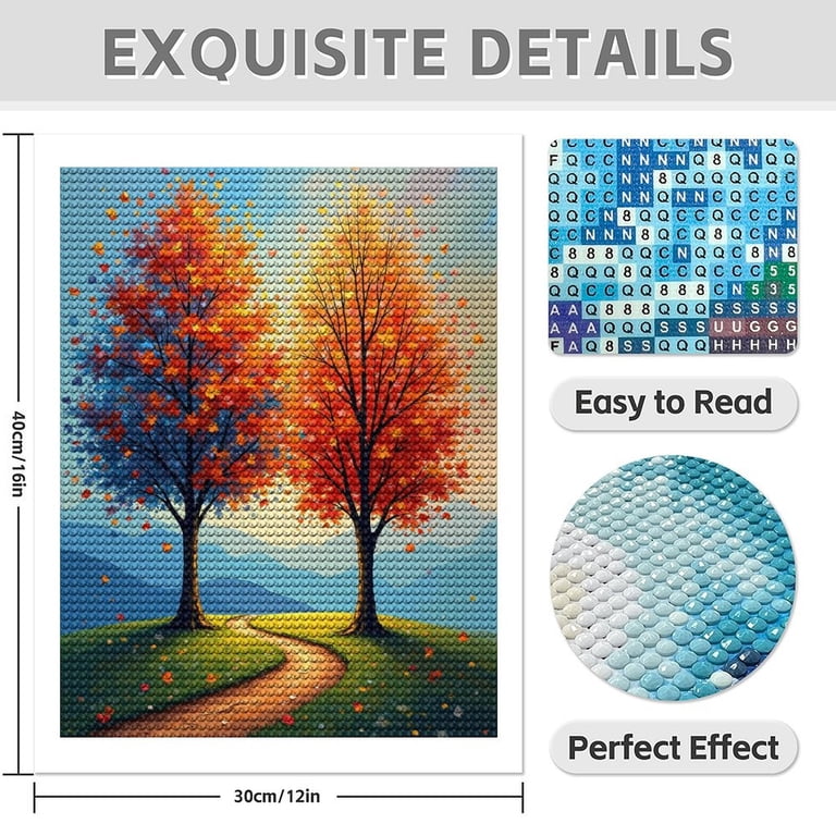 Diamond Art Kit for Adults, Colorful Autumn Tree Print No.9