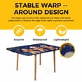 thumbnail image 4 of Gingerbread Christmas Table Cloths for 6 Foot Rectangle Tables, Xmas Balls Branches Navy Blue Patio Waterproof Elastic Fitted Tablecloths, Washable Rectangular Table Cover for Camping, 4 of 8