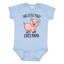Inktastic This Little Piggy Loves Mama- cute Boys or Girls Baby Bodysuit