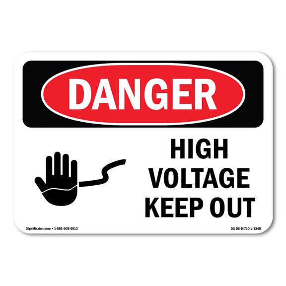 OSHA Danger Sign - High Voltage Keep Out | Plastic Sign | Protect Your Business, Construction Site, Warehouse & Shop Area | Made in The USA