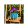 thumbnail image 4 of Striped Ceramic Planters with Wooden Stand as Home Decor  Flower Pots for Entryway, Patio, Tabletop, and Garden - Colorful Decorative Pots for Indoor and Outdoor Plants - 9", Blue & Tan, 4 of 13