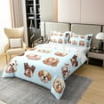 thumbnail image 3 of Erosebridal Pet Dog 100% Cotton Comforter Cover Queen, Cute Animals Bedding Queen Size, Cartoon Decorative（No Comforter）, 3 of 6