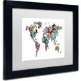 thumbnail image 2 of Trademark Fine Art "Butterflies Map of the World" Canvas Art by Michael Tompsett, White Matte, Black Frame, 2 of 4