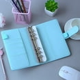 thumbnail image 5 of A6 Pu Leather Notebook Binder Cover ,Rainbow 6 Ring A6 Binder Budget Cash Envelopes,Planner Binder Cover (Flash Blue), 5 of 9