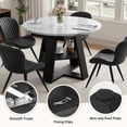 thumbnail image 5 of Hawsaiy Extendable Round to Oval Dining Table Set for 4–6, Space-Saving Wooden Table with Hidden Storage, Expandable Dining Table with Upholstered Chairs(White Table+4 Black Chairs), 5 of 9