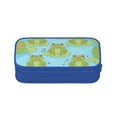 thumbnail image 2 of TEQUAN Large Capacity Pencil Case, Kawaii Singing Frogs Pattern Pencil Pouch 2 Compartments Pencil Bag (Blue), 2 of 7