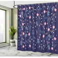 thumbnail image 4 of Ambesonne Blue Floral Shower Curtain, Romantic Botanical Love, 69"Wx70"L, Indigo Pink Ecru, 4 of 4