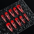 thumbnail image 7 of Miwamany 24Pcs Halloween Goth Press on Nails Medium Stiletto Almond Fake Nails Red Halloween Acrylic False Nails Full Cover Reusable Stick on Nails for Women Girls, 7 of 7