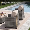 thumbnail image 4 of UDPATIO Patio Furniture Set, 5 Pieces Wicker Outdoor Couch with Chairs, Ottomans and Thick Cushions for Backyard, Khaki, 4 of 8