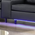 thumbnail image 3 of Black Fabric | Loveseat with LED and USB for Home Comfort | Tufted Seats for Added Luxury, 3 of 4