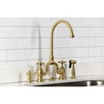 thumbnail image 4 of Kingston Brass KS7797AXBS English Country Bridge Kitchen Faucet with Brass Side Sprayer, Brushed Brass, 4 of 8