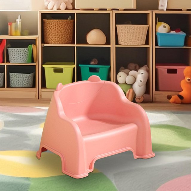 HLONK Small Stool Kids Stool with Back Step Stool for Apartment Playroom Kitchen Entryway Pink