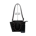 thumbnail image 4 of Lsque Black Pattern Leather Rivet Shoulder Bag – Elegant Genuine Leather & Microfiber PU Crossbody with Detachable Adjustable Strap, 4 of 5