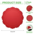 thumbnail image 2 of Juego de 2 manteles individuales redondos de silicona Uxcell, manteles de 14" para mesa de comedor, resistentes al calor, impermeables y a prueba de aceite, color rojo, 2 of 7