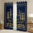 thumbnail image 2 of Feelyou Western Chanukah Hanukkah Black Out Curtains, Vintage Menorah Dreidel Curtains Pack of 2 (42x63 Each), Olive Branch Bedroom Curtains, Curtains and Drapes Room Decor, 2 of 6