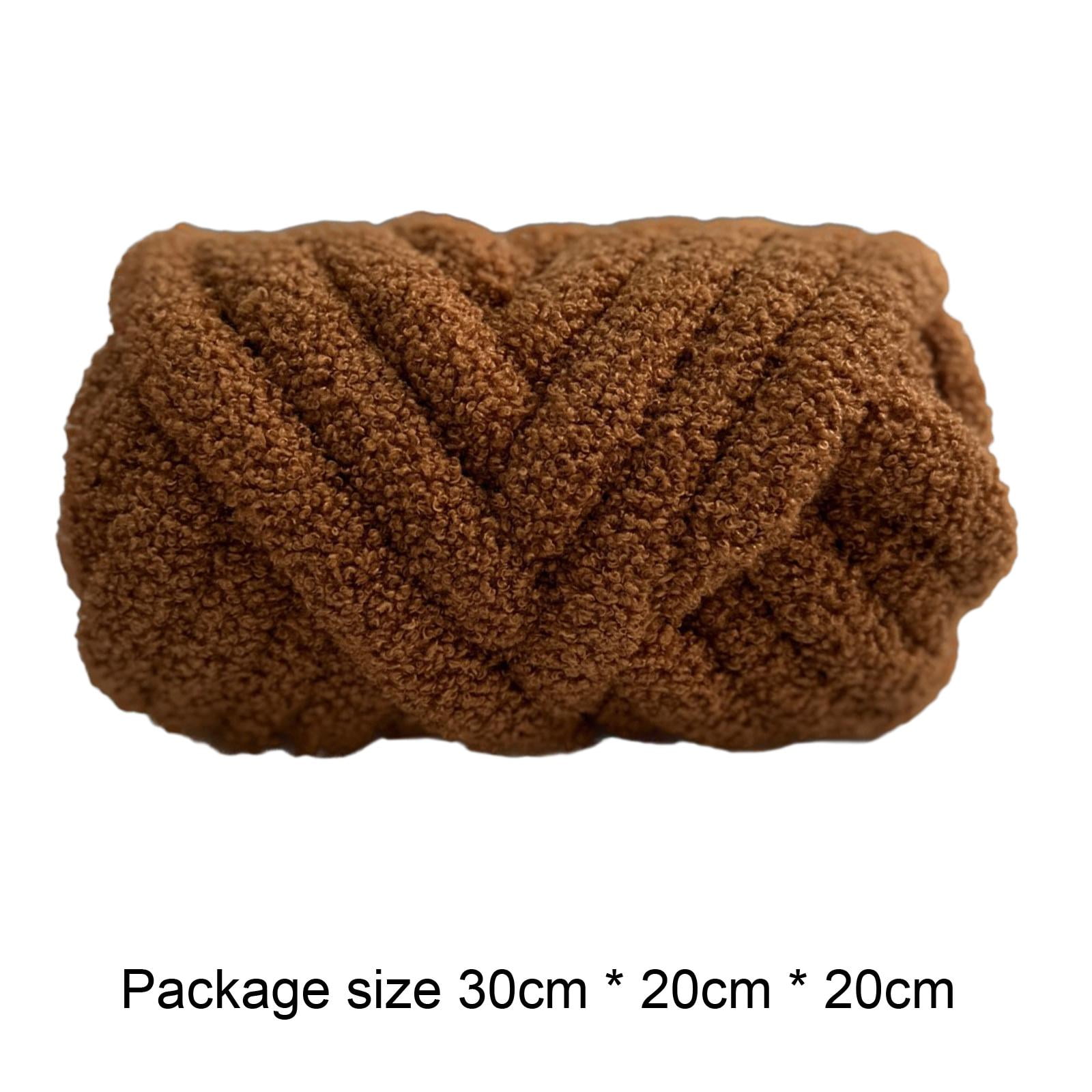 perfeclan Chunky Wool Yarn, Arm Knitting Yarn, Lightweight DIY Hand Knitting, Bulky Yarn, Heavy Yarn for Crafts, Bed, Fence, Hats, Tapestry, Sweater Caramel