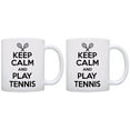 thumbnail image 1 of ThisWear Tennis Players Gifts Keep Calm and Play Tennis Sports 11 ounce 2 Pack Coffee Mugs, 1 of 4