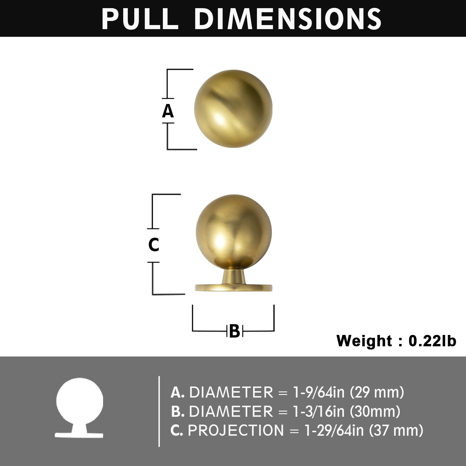 Goo-Ki Set of 12 -Sleek Round Brushed Gold Cabinet Knobs - Modern and Minimalist Hardware for Stylish Home Enhancement - 1.2 Inch Diameter